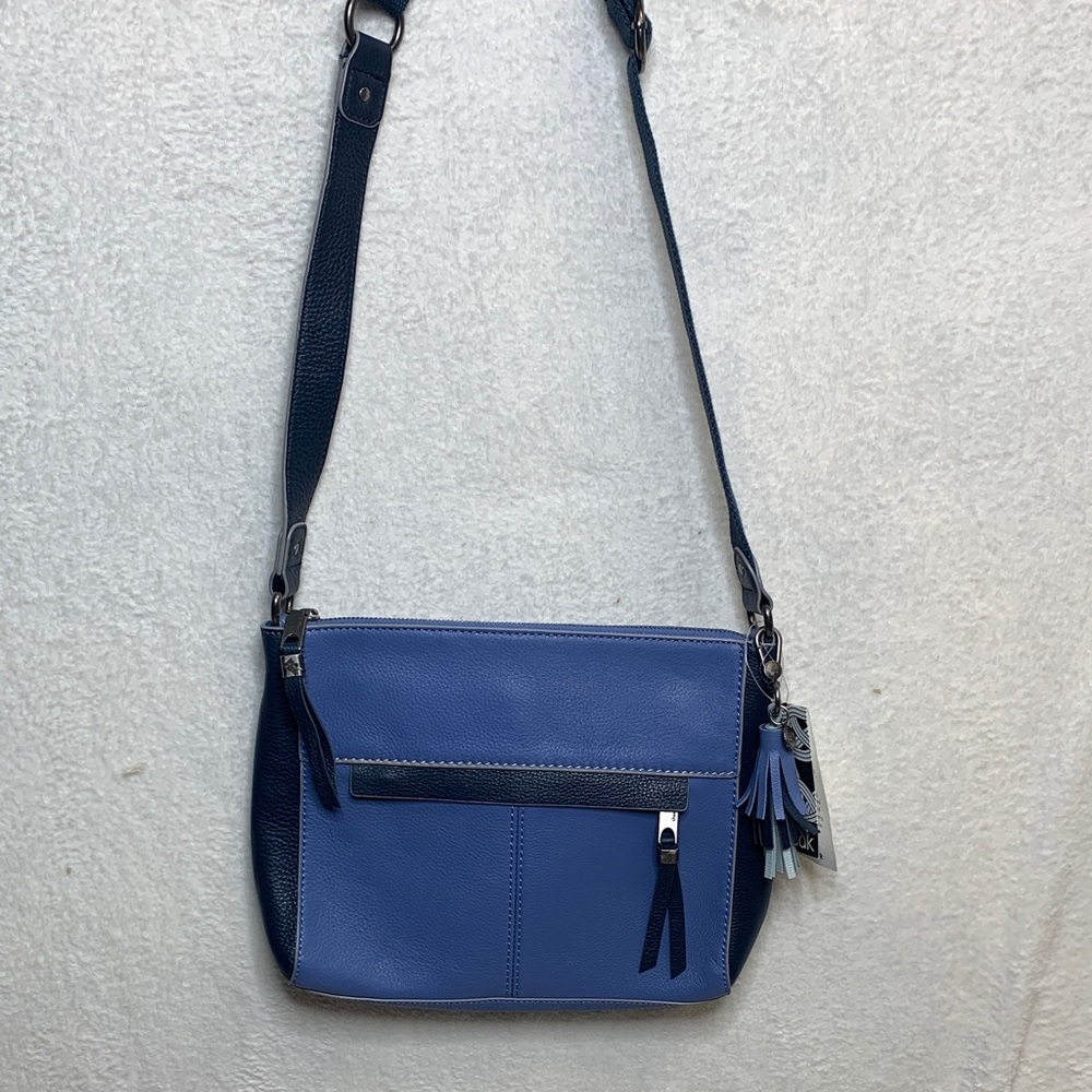 The Sak Blue Crossbody Bag with Navy Trim